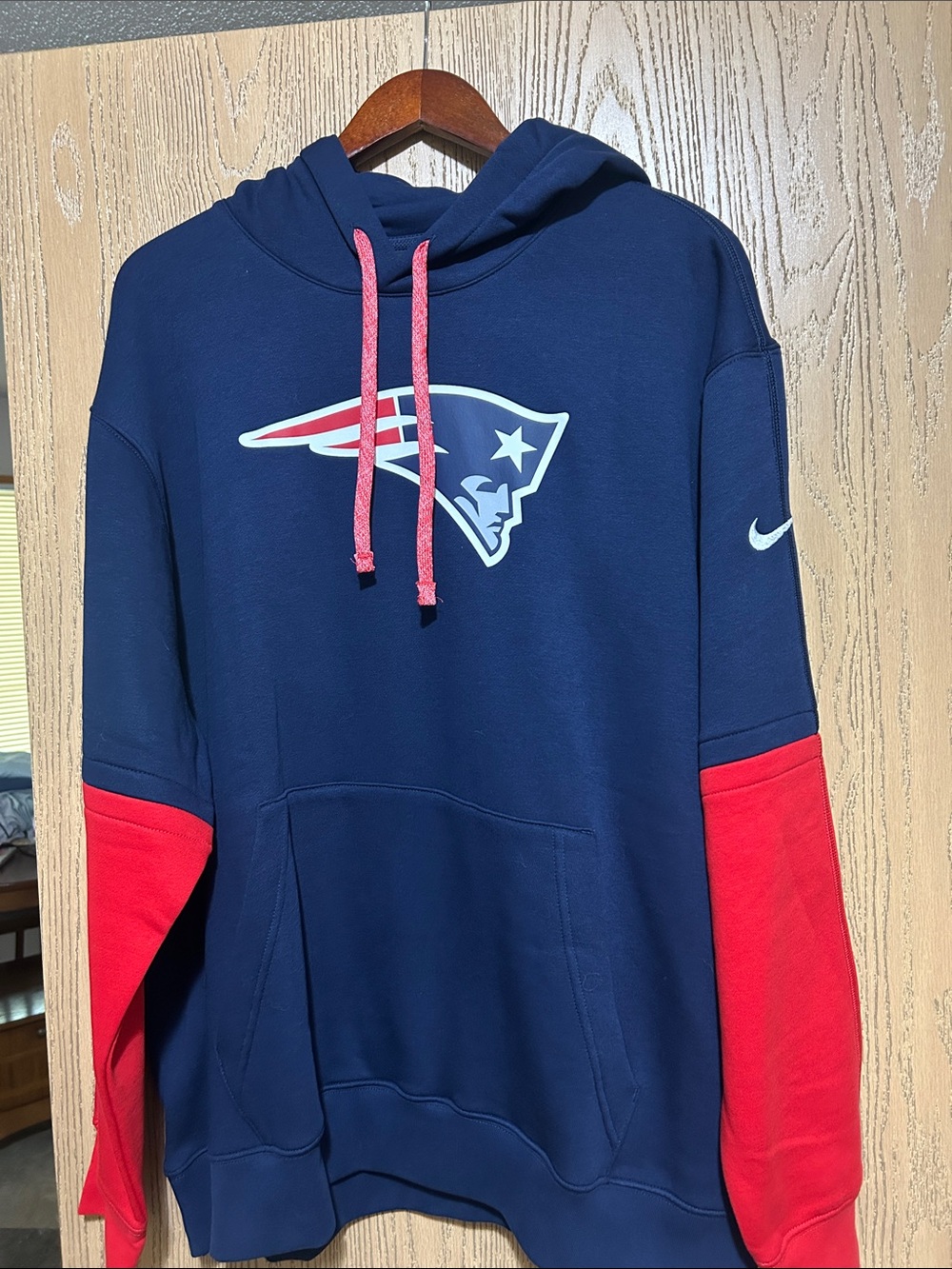Nike Men's Navy and Red New England Patriots Pullover Hoodie